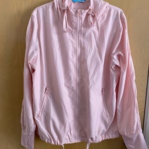 ZYIA Hooded Workout zip up with thumbholes